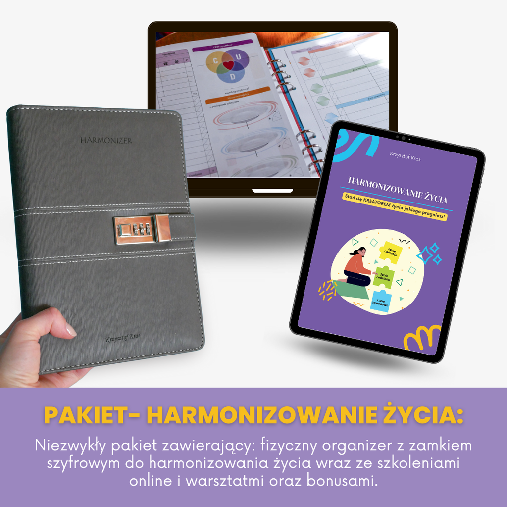 ​​​​​​​​​PAKIET: Harmonizer (organizer z ekoskóry) + Instruktażowe Szkolenie Online + Warsztaty Online + E-book + Bonusy